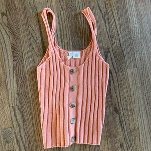 Peach knitted tank